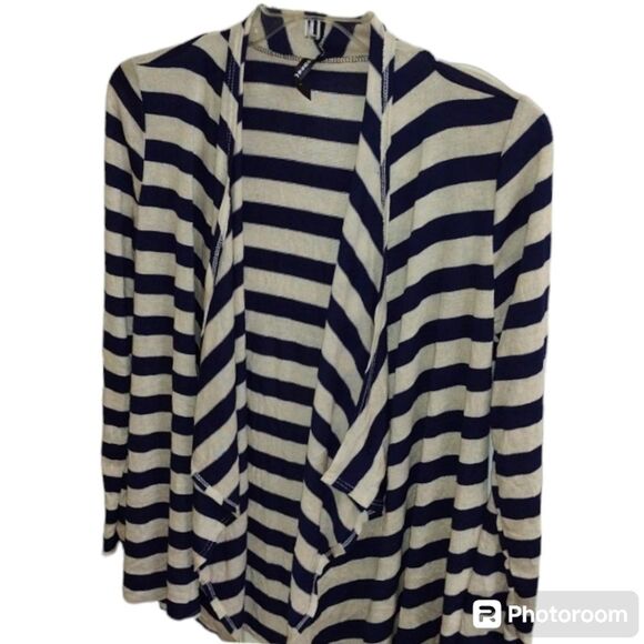 Rags & Couture Light Weight Open waterfall Duster Size M Navy Cardigan - Picture 1 of 7